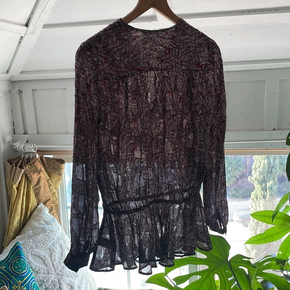 Rebecca Minkoff 100% Silk Peasant Blouse - Picture 2 of 6